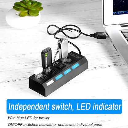 USB 2.0 4/7 Port Multi USB Hub Splitter with Switch