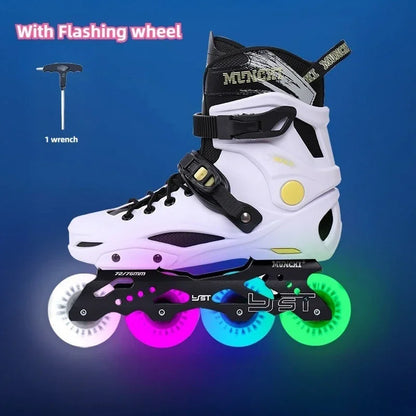 DF Adult Inline Skates Professional Roller Skating Shoes Freestyle Slalom Skates Outdoor Rollerblades for Men Women Fitness