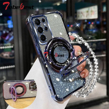 Glitter Crystal Bracelet Shockproof Case for Samsung Galaxy