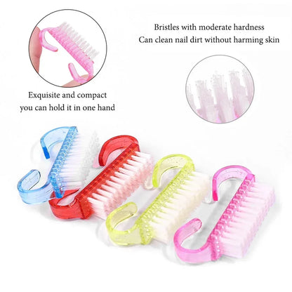 10/1Pcs Plastic Nail Brushes Mix Color Nail Hand Scrubbing Cleaning Brush Dust Cleaner Nail Art Manicure Soft Remover Tools