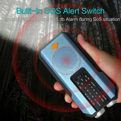 Weather Radio Emergency Multifunctional Radio FM AM WB Hand Crank Solar USB Charging 2000mAh Power Bank LED Flashlight Torch - Urbizia