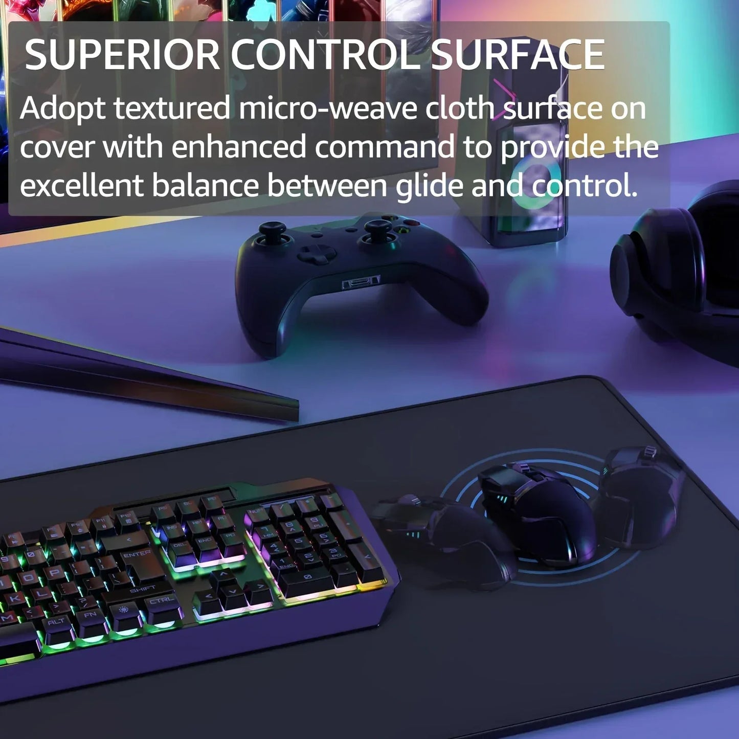 1PC Large Mouse Pads For Desk, Gaming Mouse Pad, Mouse Pad with Stitched Edges and Non-Slip Rubber Base, Extended Mouse Pad - Urbizia
