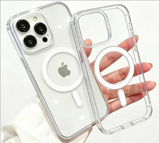 MagSafe Transparent Acrylic iPhone Case – Magnetic Wireless Charging, Shockproof