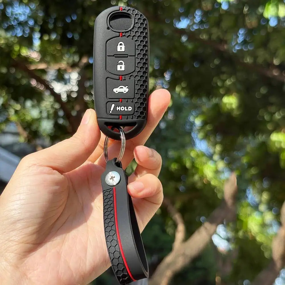 For Mazda 2 3 6 CX-5 CX-3 CX-9 CX-7 MX-5 Silicone Key Case With Keychain Protection Cover Car Key
