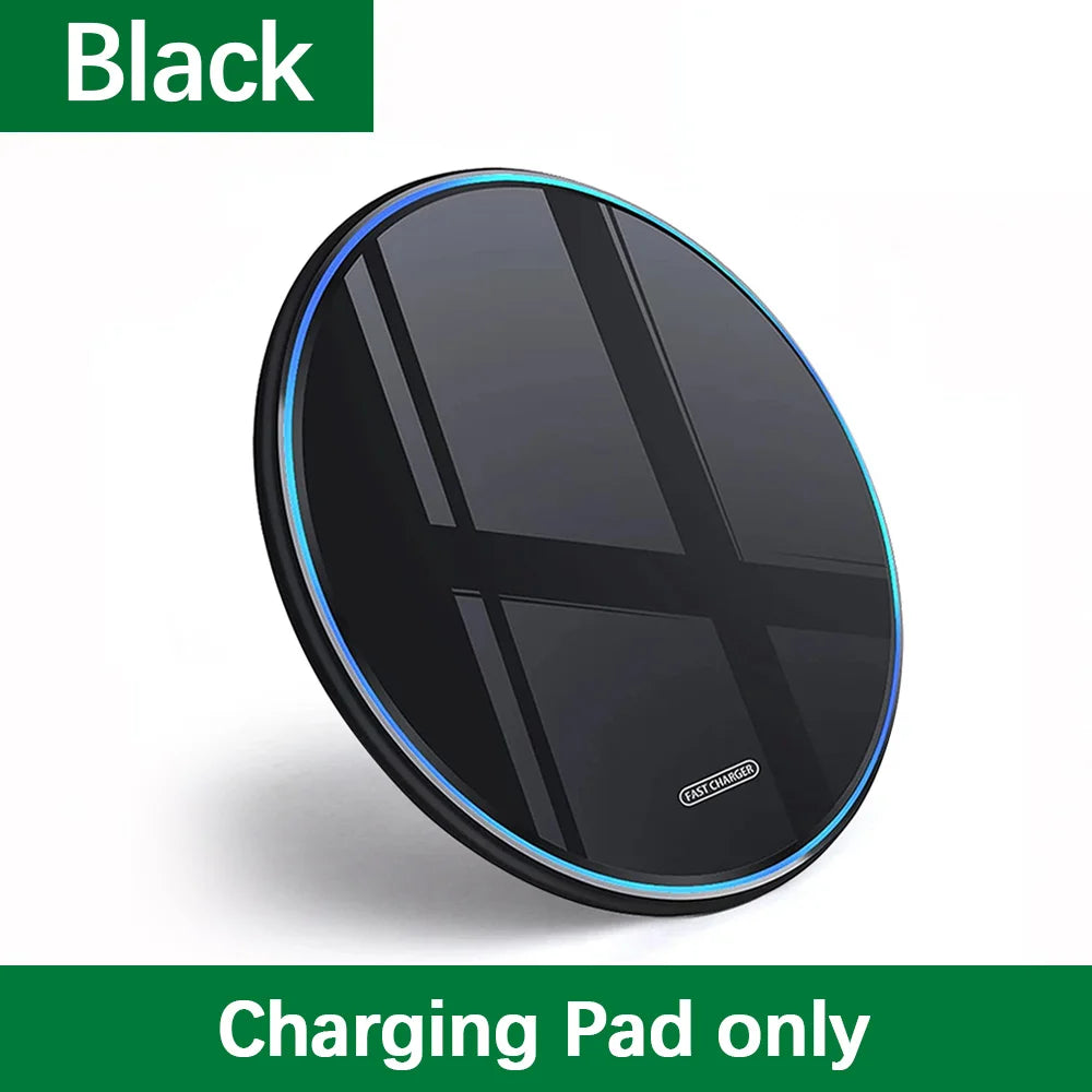 30W Wireless Charger Pad for iPhone 17 16 15 14 13 12 11 Samsung Xiaomi Phone Chargers Induction Fast Charging Dock Station