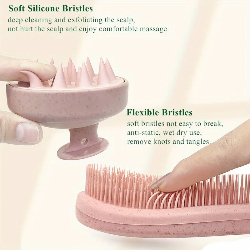 Eco-Friendly Hair Brush & Scalp Massager Set