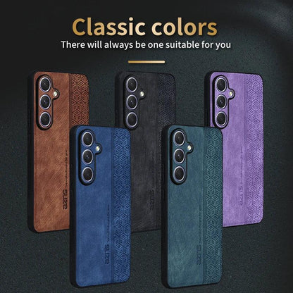 Matte Leather Shockproof Back Case for Samsung Galaxy S25