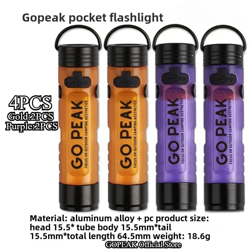GOPEAK Pocket Mini Flashlight Outdoor Key Clip Cap Ambient Led Long Endurance Disaster Relief Emergency 5050 Small Light - Urbizia