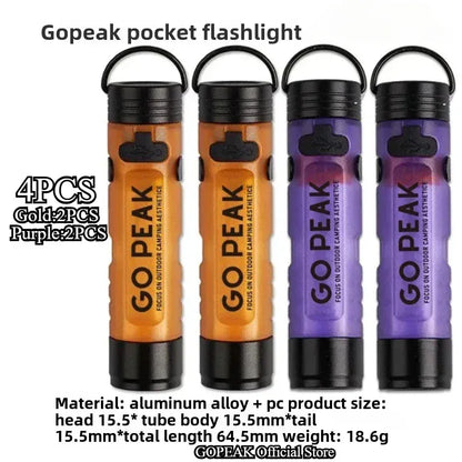 GOPEAK Pocket Mini Flashlight Outdoor Key Clip Cap Ambient Led Long Endurance Disaster Relief Emergency 5050 Small Light - Urbizia