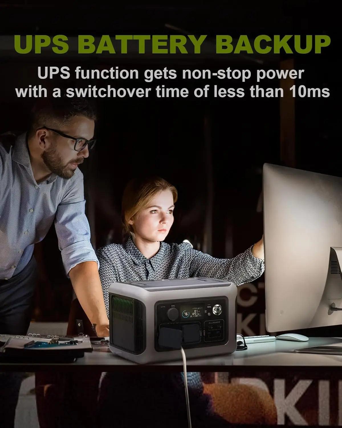 ALLPOWERS R600 Portable Powerstation with Solarpanel (Optional)，299Wh 600W LiFePO4 Battery for Home Backup Outdoors Camping RV
