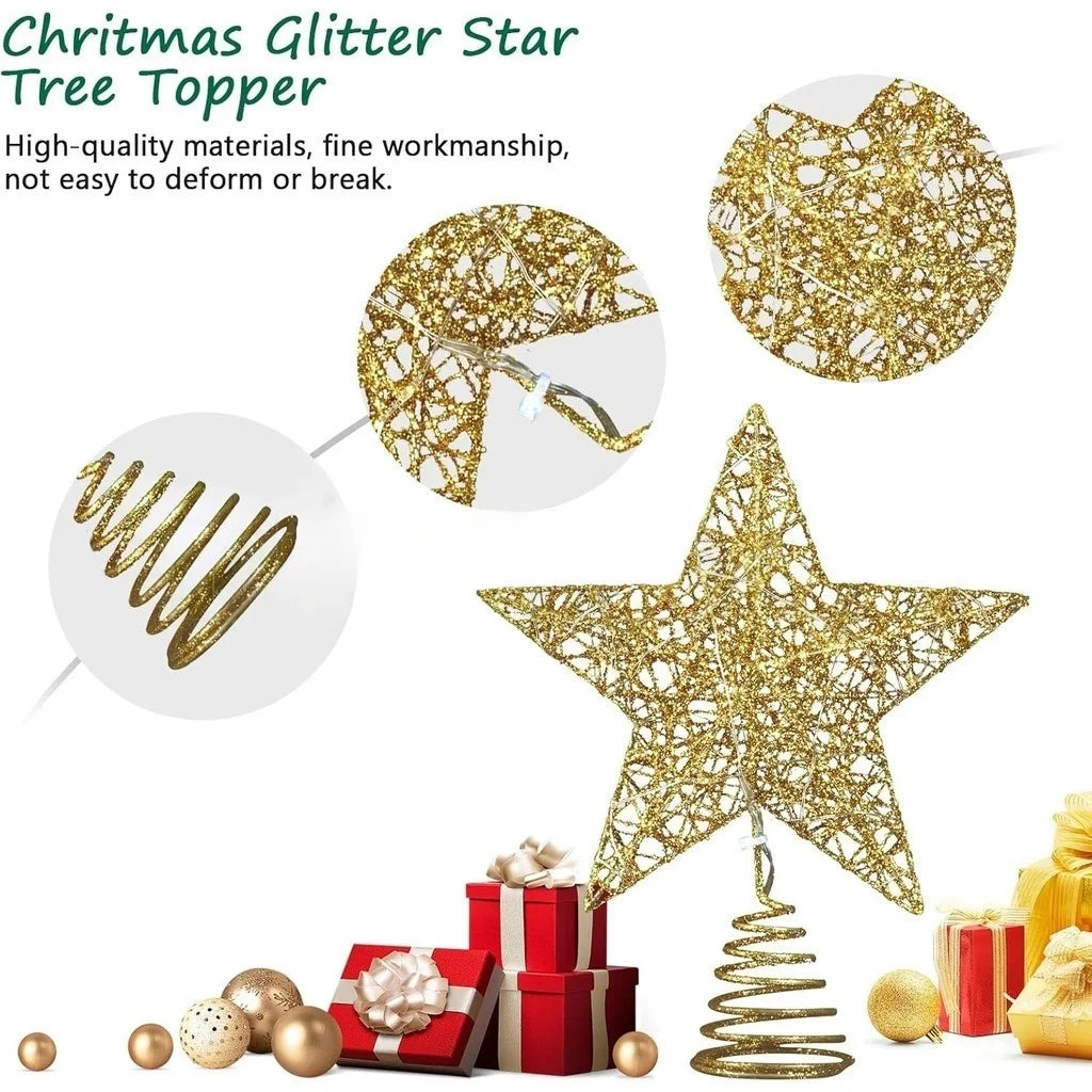 Iron Glitter LED Christmas Tree Topper