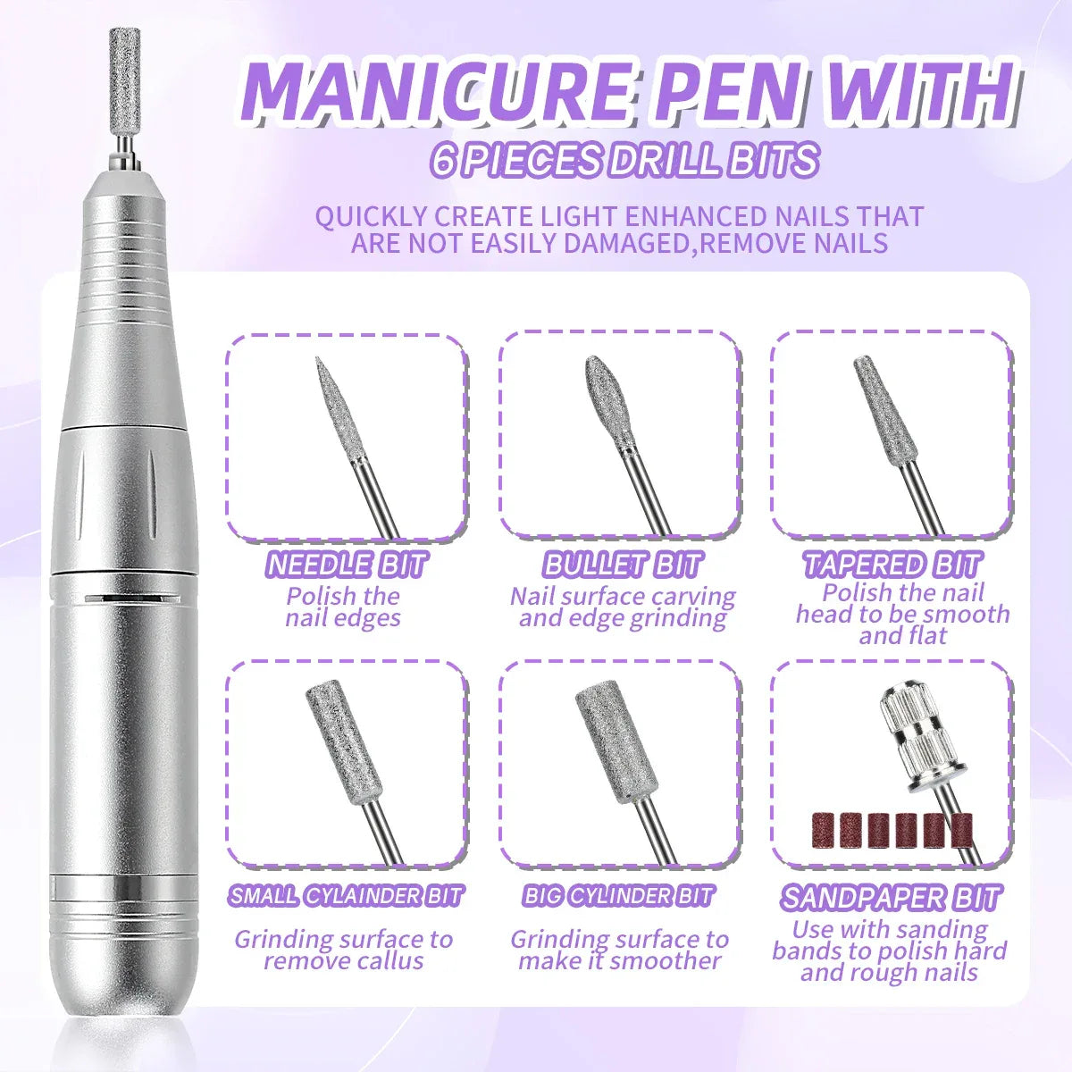 45000RPM Electric Nail Drill Machine With LCD Display Rechargeable Nail File Nails Accessories Gel Nail Polish Sander Low Noise