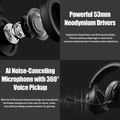 MCHOSE V9 pro E-Sports Headset with Microphone Tri-Mode Gaming USB Wireless 7.1 Channel Surround Sound Portable Audio Headphones - Urbizia