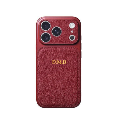 Personalized Initial Letter Leather iPhone Case