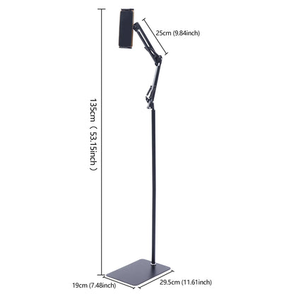 Universal Ipad Stand Floor Tablet Bracket Adjustable Flexible Rotation Phone Holder 360° rotating Stand Support 4.72-7.09in