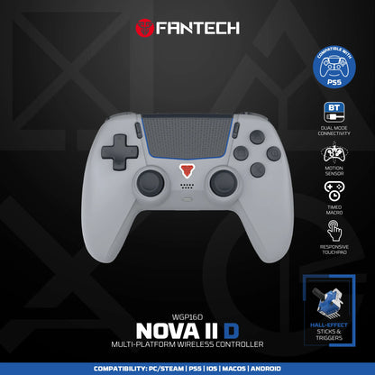 FANTECH NOVA IID WGP16D BT Wireless Gaming Controller For PS5/PC/iOS/Android Gamepad With Turbo Dual Sense Vibrate Hall Joystick