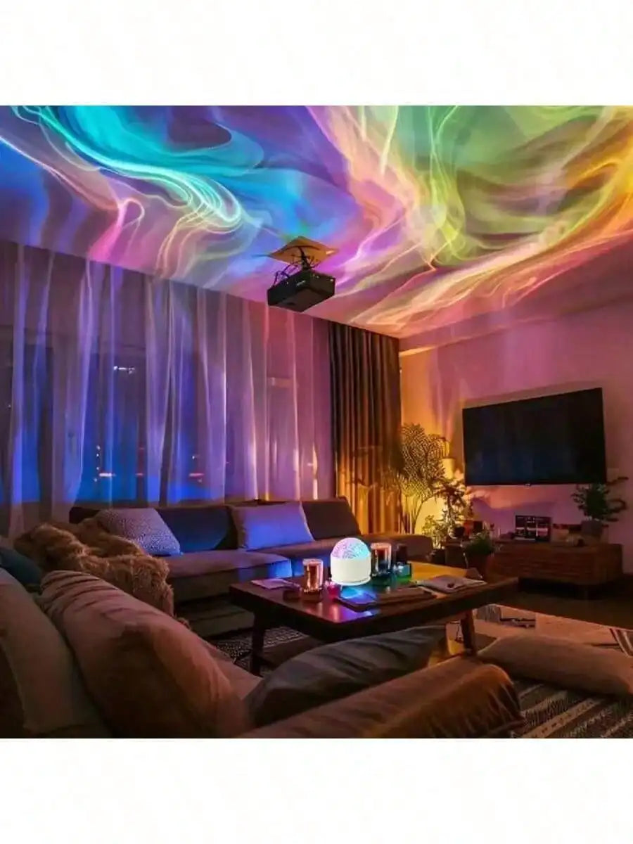 2026 2-In-1 Aurora 3D Ocean Wave Projector, 16 Color RGB Mood Lamp With Remote, Dynamic Northern Lights Water Ripple