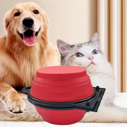 1-piece 2-in-1 Foldable Dual Bowl Feeding Bowl Portable Outdoor Travel Dog Cat Drinking Bowl Pet Supplies Outdoor Feeding Water - Urbizia