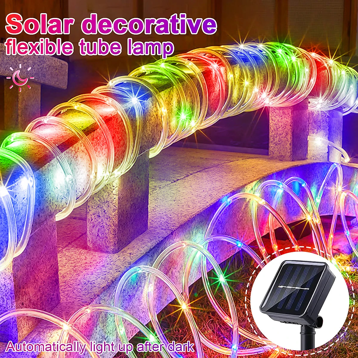 Solar 200 LED Rope Fairy Lights