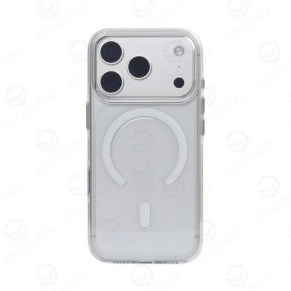 Plum Color Crystal Transparent Magnetic Case For iPhone 16 17 18 Pro Max Shockproof Smooth Clear Camera Button Cover For Magsafe