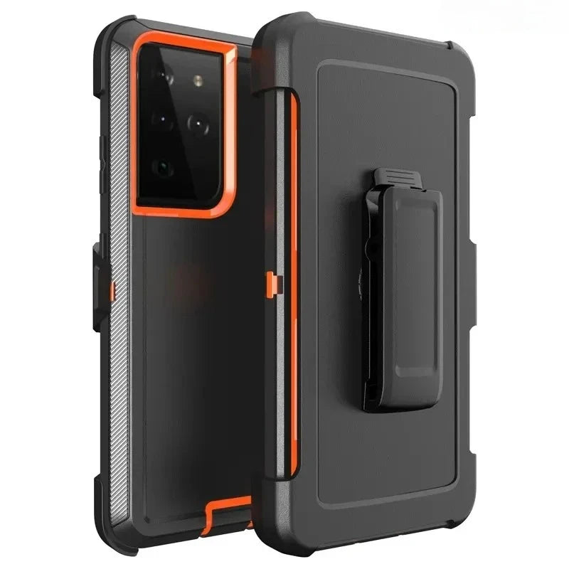 3-in-1 Military Armor Shockproof Phone Case For Samsung S26 S26 Plus S26 Ultra Otter Case Box Belt Clip Protective Cover