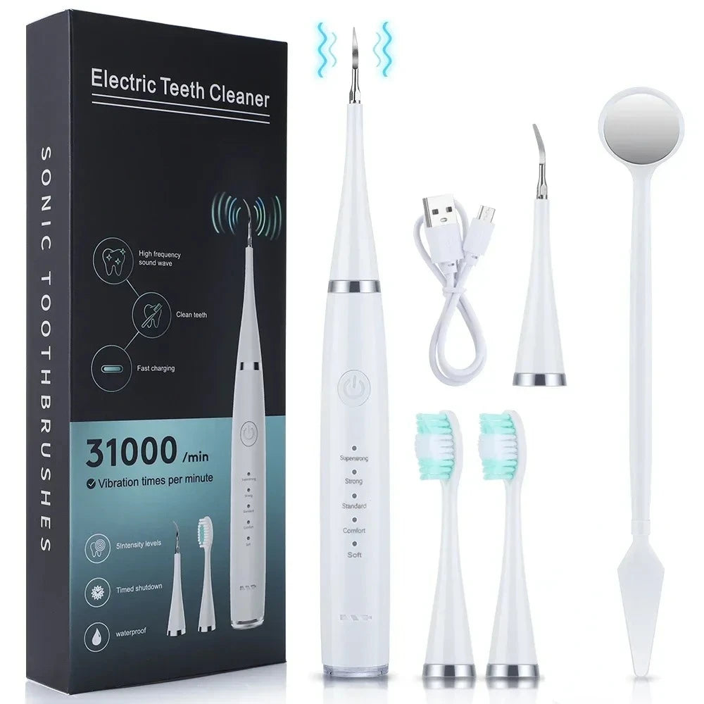 3-in-1 USB Rechargeable Sonic Electric Toothbrush – Tartar Removal & Whitening