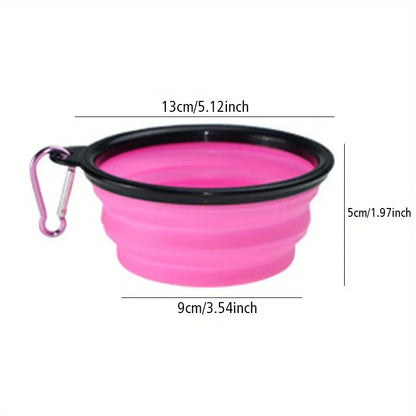 Dog Folding Bowl Portable Dog Travel Bowl Dog Food Water Bowl for Outdoor Walking Silicone Dog Food Water Bowl with Bowl Lip - Urbizia