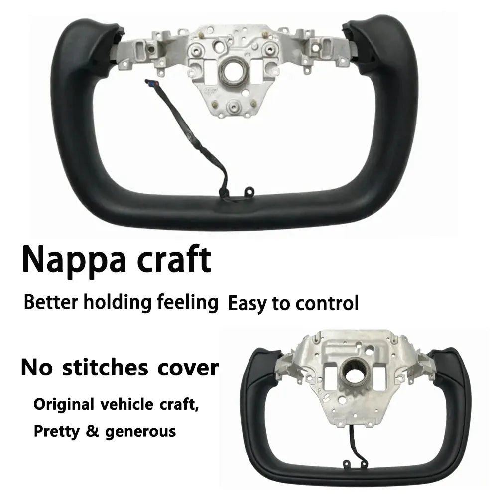 Yoke Handle For Tesla New Model Y Juniper Model YL Heating Yoke Steering Wheel Personalized Racing Leather Customized Accessorie