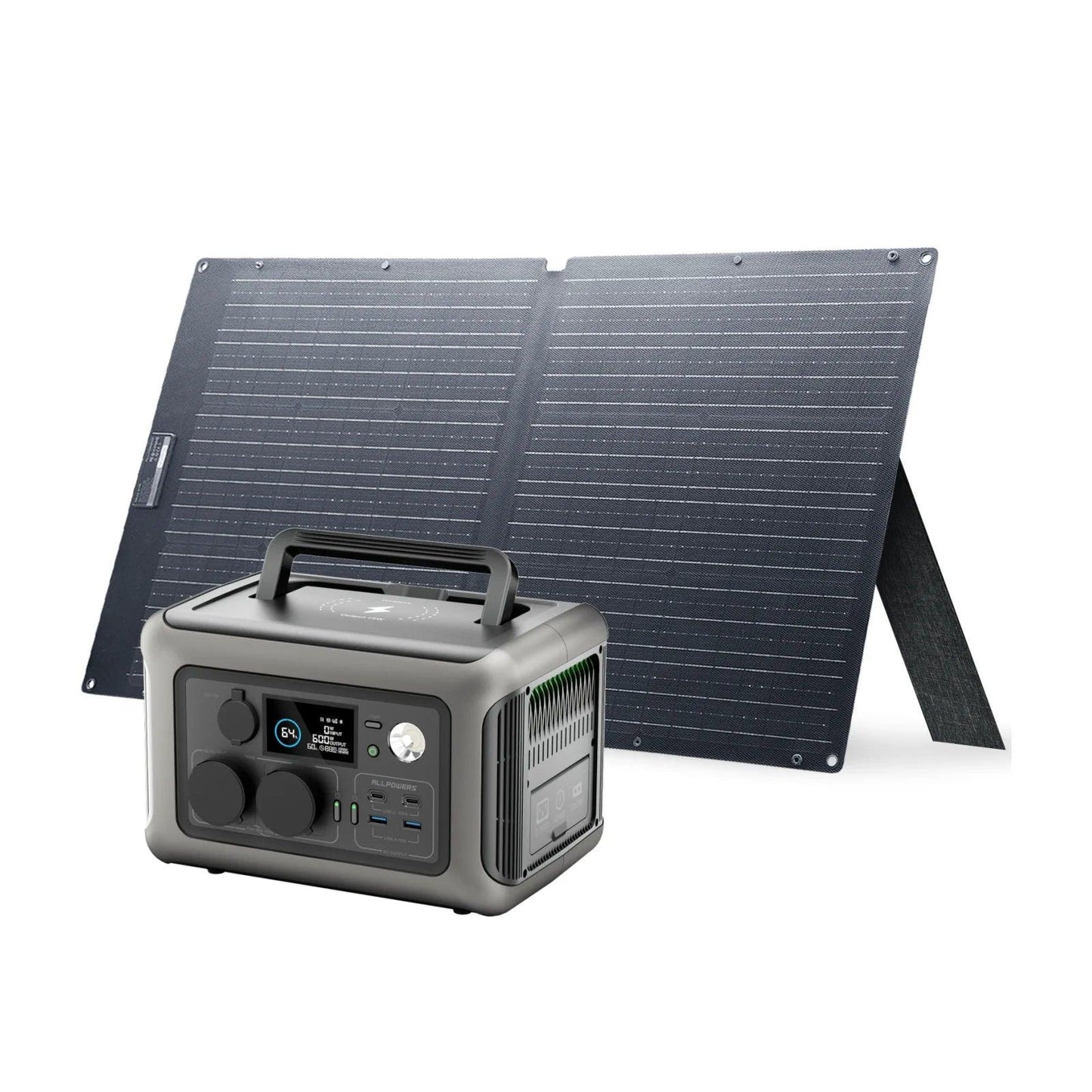 ALLPOWERS R600 Portable Powerstation with Solarpanel (Optional)，299Wh 600W LiFePO4 Battery for Home Backup Outdoors Camping RV