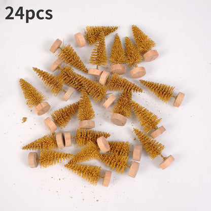 Mini Sisal Snow Frost Christmas Trees – 24pcs