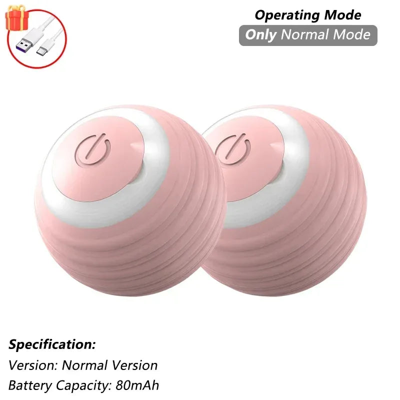 Dog Cat Interactive Ball Toy Automatic Rolling Ball Faux Tail Rechargeable Smart Pet Electric Toy Dog Cat Training Imitate Mouse - Urbizia