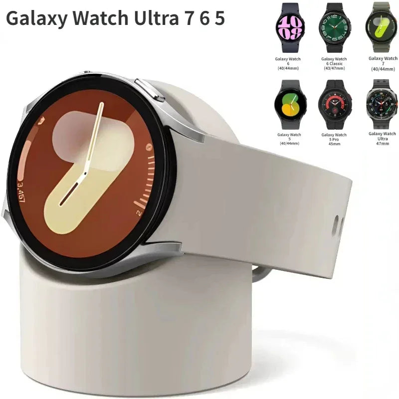 Silicone Charging Seat For Samsung Galaxy Watch 8/7/6/5 40/44mm Ultra 47mm Charging Stand Storage Seat Watch 6 8 Classic 47/43mm - Urbizia
