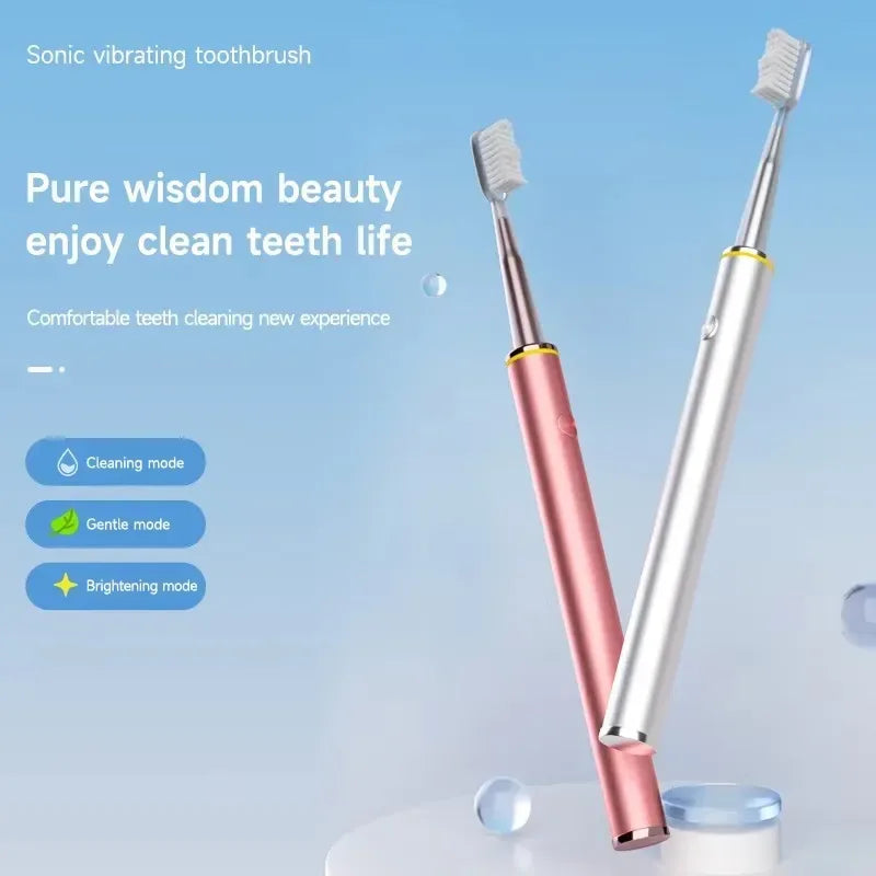 Electric Toothbrush Mental Thin Brush Body Specially for Women Pure Wisdom Beauty Soft DuPont Bristle - Urbizia