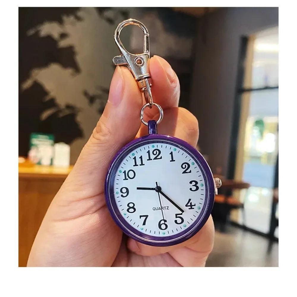 New Tiny Cute Quartz Pocket Watch with Keyring Men Women Quartz Watch for Nurses Doctors Students Minimalist Watches Child Gift
