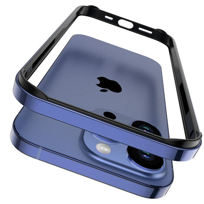 For iPhone 11 12 13 14 15 Plus 16 17 18 Pro Max Bumper Case Hybird Silicone Frame Luxury Light Aluminum Metal For iPhone17 18pro