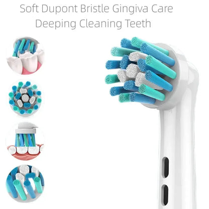 4PCS Dupont Bristle Electric Toothbrush Heads Whiten Teeth/Daily Clean/Precison Cleaning/Soft Care Teeth Function For Oral B - Urbizia