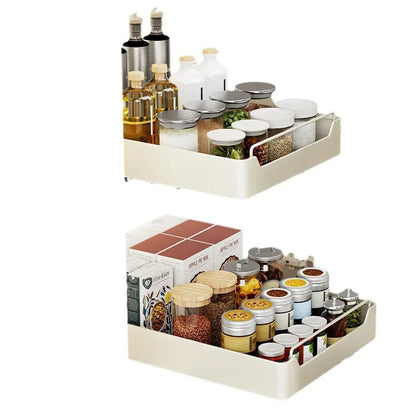 Pull-Out Metal Cabinet Storage Drawer Organizer Rack