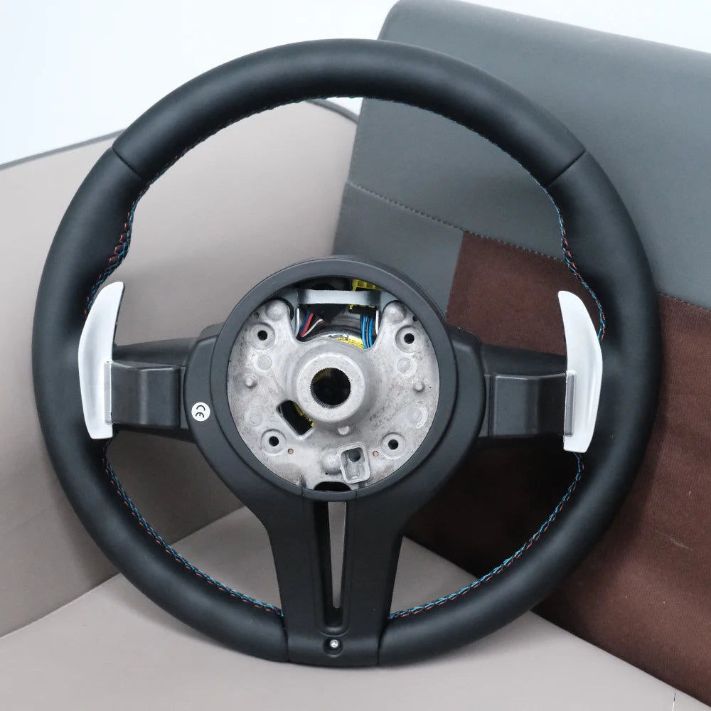M Sport Full Leather Steering Wheel For BMW M3 F30 F15 F16 F20 F21 F25 F26 M5 F10 F11 F06 F07 F12 F13 F01 E90 E90 X5 E70 E87 E81