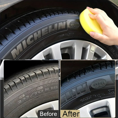 Black Shiny Tire wax - durable, long-lasting protection and repair for all kinds of tires - prevents cracks and whitens