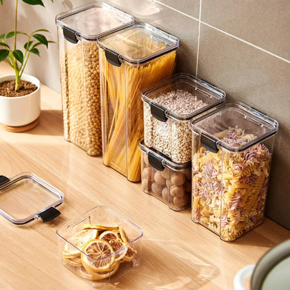 Sealed Jars Kitchen Grain Storage Organizer Large Tank Plastic Moisture-proof Storage Box Household Seasoning Jars Set 2030