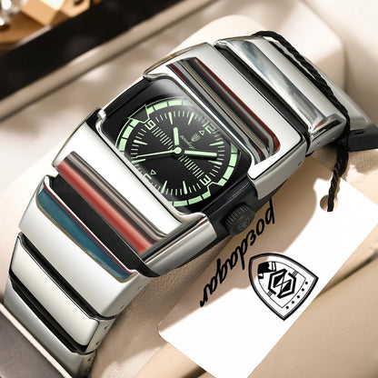 POEDAGAR Original Casual Man Wristwatch Waterproof Luminous Stainless Steel Watch For Men Sports Quartz Men's Watches Male Clock
