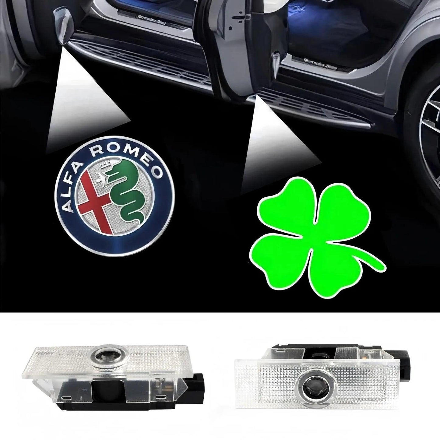 2X Led Car Door Welcome Projector For Alfa Romeo 159 166 Giulia Mito Giulietta Stelvio Brera Ghost Shadow Lamps Decorative Light