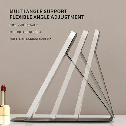 USB Rechargeable 3 Colors LED Makeup Mirror Pocket Mirror Touch Dimmable 3 Brightness Foldable for Travel Office Home - Urbizia