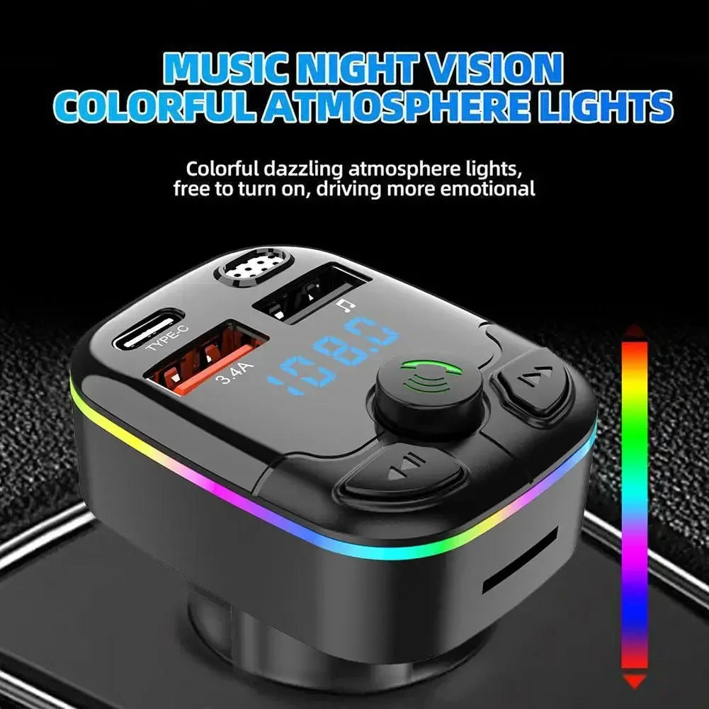 Bluetooth 5.0 Car FM Transmitter with Dual USB & Handsfree Charging - Urbizia