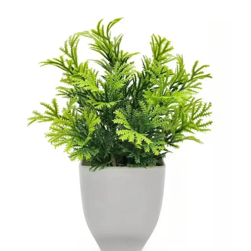 1PC Artificial Plant with Plastic Pot for Home Office Desk Living Room Bedroom Decor Fake Greenery No Maintenance Required - Urbizia