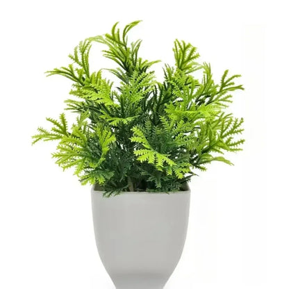 1PC Artificial Plant with Plastic Pot for Home Office Desk Living Room Bedroom Decor Fake Greenery No Maintenance Required - Urbizia