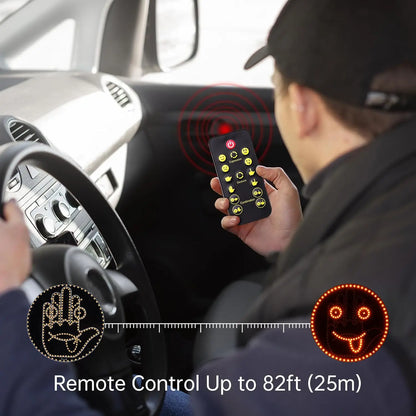 LED Car Expression Display with Remote Control for Quick Gesture Changes, Easy Installation Multiple Light Modes Hand Gesture Signal Light, Bright LED Anti-Tailgating and Safety Warnings