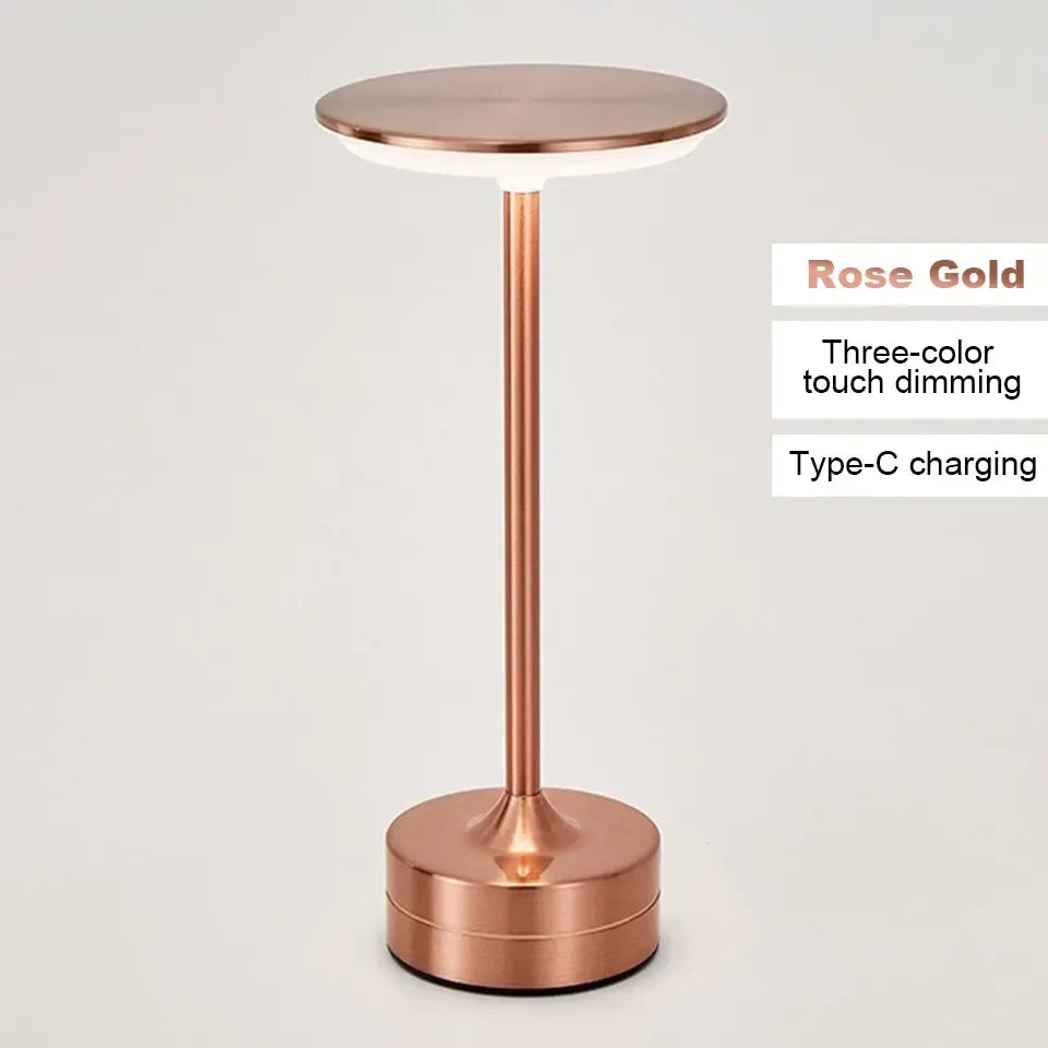LED Table Lamp Touch Sensor Night Light USB Rechargeable Portable Bedroom Night Light Wireless Reading Lamp Restaurant Hotel Bar - Urbizia
