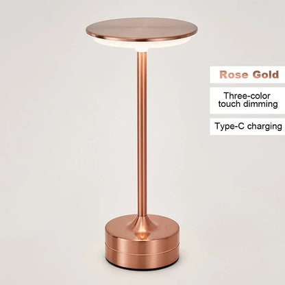 LED Table Lamp Touch Sensor Night Light USB Rechargeable Portable Bedroom Night Light Wireless Reading Lamp Restaurant Hotel Bar - Urbizia