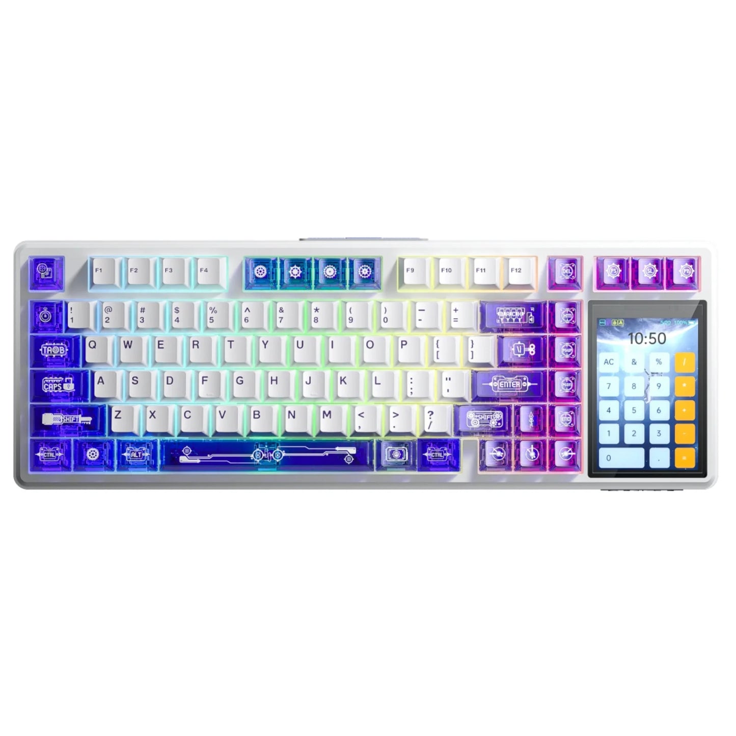 AULA L99 75% Gasket-Mounted Tri-Mode Wireless Mechanical Gaming Keyboard with Interactive 3.98-inch IPS Screen & RGB Backlight